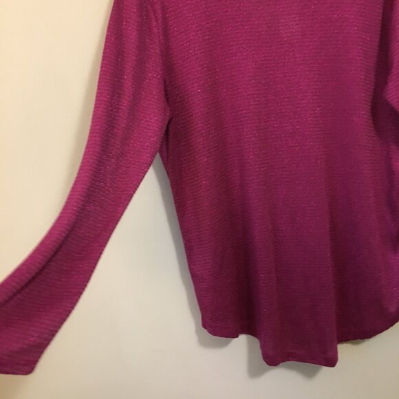 NWT Love & Legend Sparkly Cross Collar Dark Pink Fashion Top - Picture 8 of 15